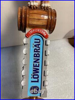 IMPORTED LOWENBRAU BEER LIONS BREW DRINKING LION Draft beer tap handle. GERMANY