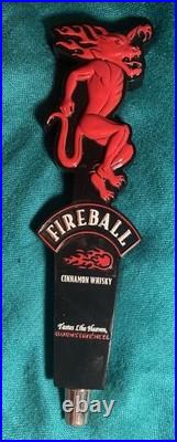INCREDIBLY RARE Fireball Cinnamon Whisky Tap Handle Red Dragon Design 11 1/8 In
