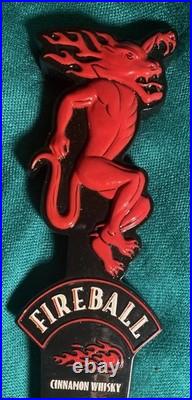 INCREDIBLY RARE Fireball Cinnamon Whisky Tap Handle Red Dragon Design 11 1/8 In