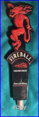 INCREDIBLY RARE Fireball Cinnamon Whisky Tap Handle Red Dragon Design 11 1/8 In