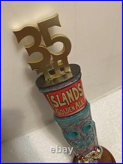 KARL STRAUSS 35TH ANNIVERSARY TIKI ISLAND GOLDEN ALE draft beer tap handle. CALI