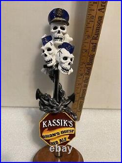 KASSIKS ORIONS QUEST RED ALE PIRATE SKELETONS draft beer tap handle. ALASKA