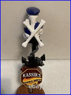KASSIKS ORIONS QUEST RED ALE PIRATE SKELETONS draft beer tap handle. ALASKA