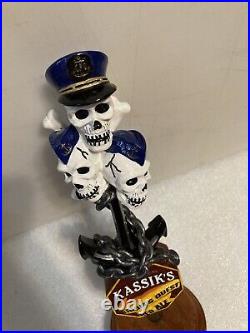 KASSIKS ORIONS QUEST RED ALE PIRATE SKELETONS draft beer tap handle. ALASKA