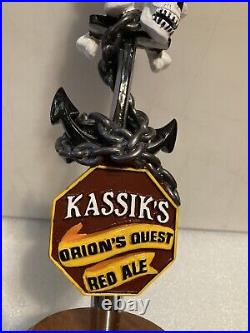 KASSIKS ORIONS QUEST RED ALE PIRATE SKELETONS draft beer tap handle. ALASKA