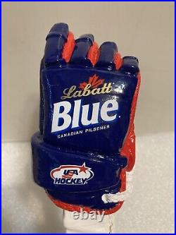 LABATT BLUE HOCKEY GLOVE TEAM USA Draft beer tap handle. USA/CANADA