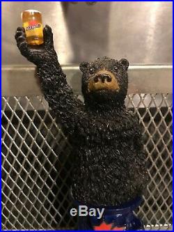 LABATT BLUE IMPORTED RARE Bear Raising a Beer Glass Tap Handle CHEERS