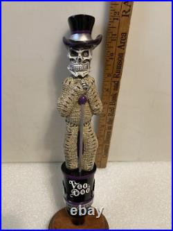 LEFT COAST SKELETON VOODOO DOLL AMERICAN STOUT Draft beer tap handle. CALIFORNIA