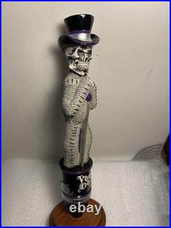 LEFT COAST SKELETON VOODOO DOLL AMERICAN STOUT Draft beer tap handle. CALIFORNIA