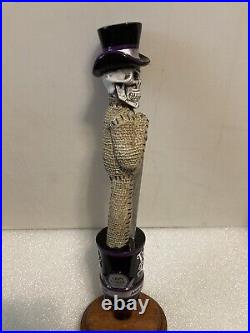 LEFT COAST SKELETON VOODOO DOLL AMERICAN STOUT Draft beer tap handle. CALIFORNIA