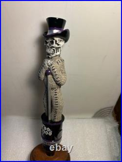 LEFT COAST SKELETON VOODOO DOLL AMERICAN STOUT Draft beer tap handle. CALIFORNIA
