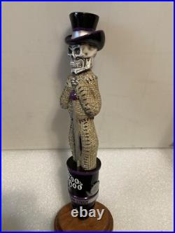 LEFT COAST SKELETON VOODOO DOLL AMERICAN STOUT Draft beer tap handle. CALIFORNIA
