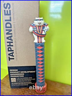 LIABILITY Brewing MORTAL COMBAT BEER Tap Handle 11 WOMBAT CAT NINJA SC Brewery