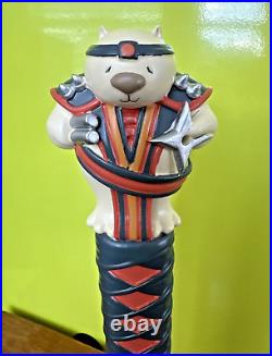 LIABILITY Brewing MORTAL COMBAT BEER Tap Handle 11 WOMBAT CAT NINJA SC Brewery