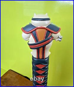 LIABILITY Brewing MORTAL COMBAT BEER Tap Handle 11 WOMBAT CAT NINJA SC Brewery