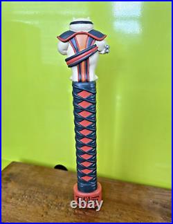 LIABILITY Brewing MORTAL COMBAT BEER Tap Handle 11 WOMBAT CAT NINJA SC Brewery
