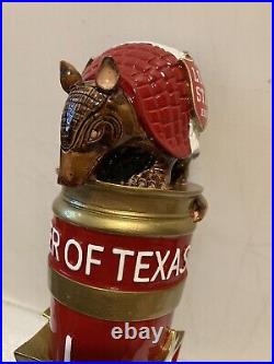 LONE STAR BEER RED WHITE AND BLUE TEXAS ARMADILLO Draft beer tap handle. TEXAS LONE STAR BEER RED WHITE AND BLUE TEXAS ARMADILLO Draft beer tap handle. TEXAS