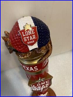 LONE STAR BEER RED WHITE AND BLUE TEXAS ARMADILLO Draft beer tap handle. TEXAS LONE STAR BEER RED WHITE AND BLUE TEXAS ARMADILLO Draft beer tap handle. TEXAS
