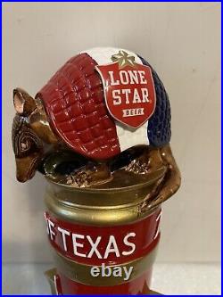 LONE STAR BEER RED WHITE AND BLUE TEXAS ARMADILLO Draft beer tap handle. TEXAS LONE STAR BEER RED WHITE AND BLUE TEXAS ARMADILLO Draft beer tap handle. TEXAS