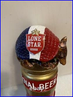 LONE STAR BEER RED WHITE AND BLUE TEXAS ARMADILLO Draft beer tap handle. TEXAS LONE STAR BEER RED WHITE AND BLUE TEXAS ARMADILLO Draft beer tap handle. TEXAS