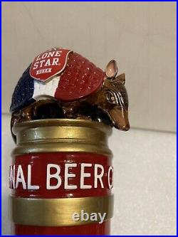 LONE STAR BEER RED WHITE AND BLUE TEXAS ARMADILLO Draft beer tap handle. TEXAS LONE STAR BEER RED WHITE AND BLUE TEXAS ARMADILLO Draft beer tap handle. TEXAS