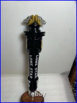 LONE STAR BOCK BEER WILD BIG HORN RAMS HEAD Draft beer tap handle. TEXAS