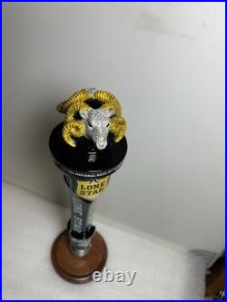 LONE STAR BOCK BEER WILD BIG HORN RAMS HEAD Draft beer tap handle. TEXAS