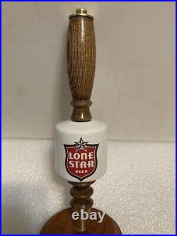 LONE STAR CERAMIC BARREL & WOOD Draft beer tap handle. TEXAS