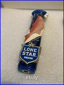 LONE STAR LIGHT FISHING Draft beer tap handle. TEXAS