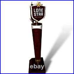 LONE STAR Triple Shield BEER Tap Handle Rare & HTF 12 Tall Texas In Box