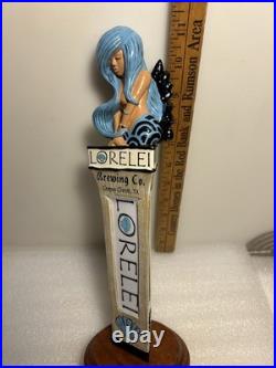 LORELEI BREWING BLUE HAIR SEA NYMPH MERMAID EPHYRA draft beer tap handle. TEXAS