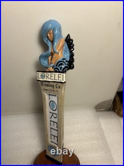 LORELEI BREWING BLUE HAIR SEA NYMPH MERMAID EPHYRA draft beer tap handle. TEXAS