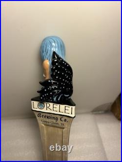 LORELEI BREWING BLUE HAIR SEA NYMPH MERMAID EPHYRA draft beer tap handle. TEXAS LORELEI BREWING BLUE HAIR SEA NYMPH MERMAID EPHYRA draft beer tap handle. TEXAS