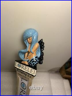 LORELEI BREWING BLUE HAIR SEA NYMPH MERMAID EPHYRA draft beer tap handle. TEXAS