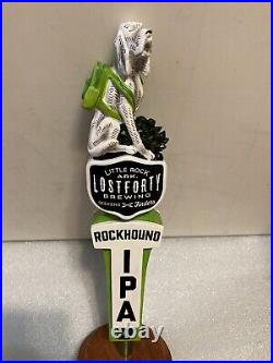 LOST FORTY BREWING ROCKHOUND IPA draft beer tap handle. ARKANSAS