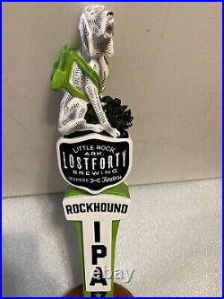 LOST FORTY BREWING ROCKHOUND IPA draft beer tap handle. ARKANSAS