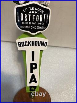 LOST FORTY BREWING ROCKHOUND IPA draft beer tap handle. ARKANSAS