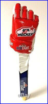 Labatt Blue Light USA Hockey Glove Tap Handle New in Box & Free Shipping 13
