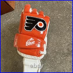 Labatt Blue Philadelphia Flyers ALL ORANGE Hockey Glove Tap Handle New F/S 13