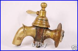 Large Antique Victorian Brass Fire hall Tap Faucet with bucket handle hook