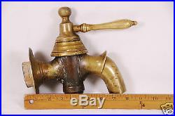 Large Antique Victorian Brass Fire hall Tap Faucet with bucket handle hook