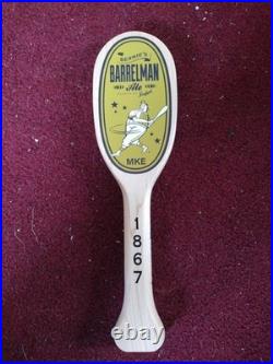 Leinenkugel's Beer Tap Handle Milwaukee Brewers Barrelman Stadium Bar RARE 13 Leinenkugel's Beer Tap Handle Milwaukee Brewers Barrelman Stadium Bar RARE 13
