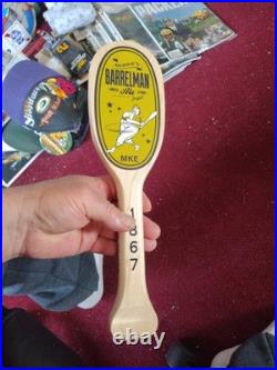 Leinenkugel's Beer Tap Handle Milwaukee Brewers Barrelman Stadium Bar RARE 13