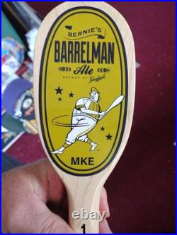 Leinenkugel's Beer Tap Handle Milwaukee Brewers Barrelman Stadium Bar RARE 13
