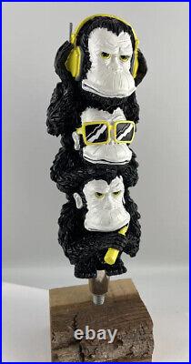 London Fields 3 Weiss Monkeys Draft Beer Tap Handle Figural Beer Tap Handle