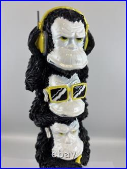 London Fields 3 Weiss Monkeys Draft Beer Tap Handle Figural Beer Tap Handle
