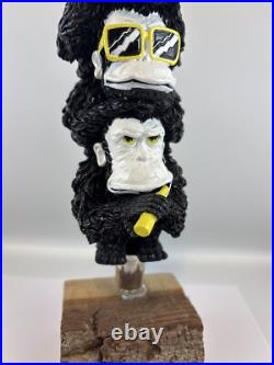 London Fields 3 Weiss Monkeys Draft Beer Tap Handle Figural Beer Tap Handle