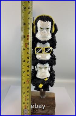 London Fields 3 Weiss Monkeys Draft Beer Tap Handle Figural Beer Tap Handle