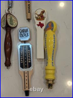 Lot Of 11 Used Beer Tap Handles Saint Arnold, Stella Artois, Ale, Lager, Random