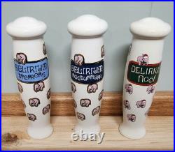 Lot Of 3 -Delirium Beer Noël, Tremens & Nocturnum- Beer Tap Handles Excellent
